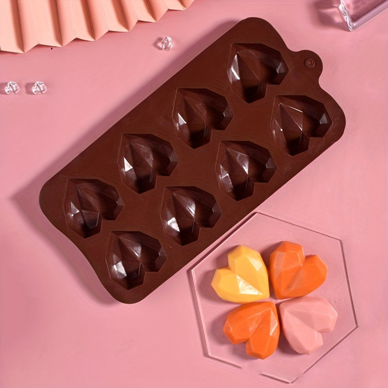 Silicone Heart-Shaped Chocolate Mold for Valentine's Day Baking and Cakes