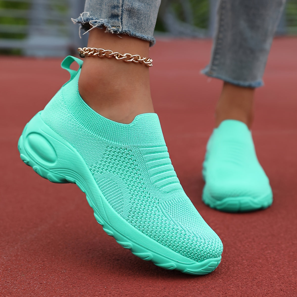 Women's Breathable Slip-On Sneakers with Embroidered Detail and Durable MD Sole