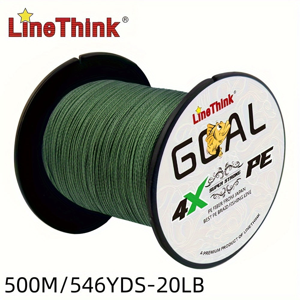 Durable 4-Strand Braided PE Fishing Line 500m Sea Fishing Green
