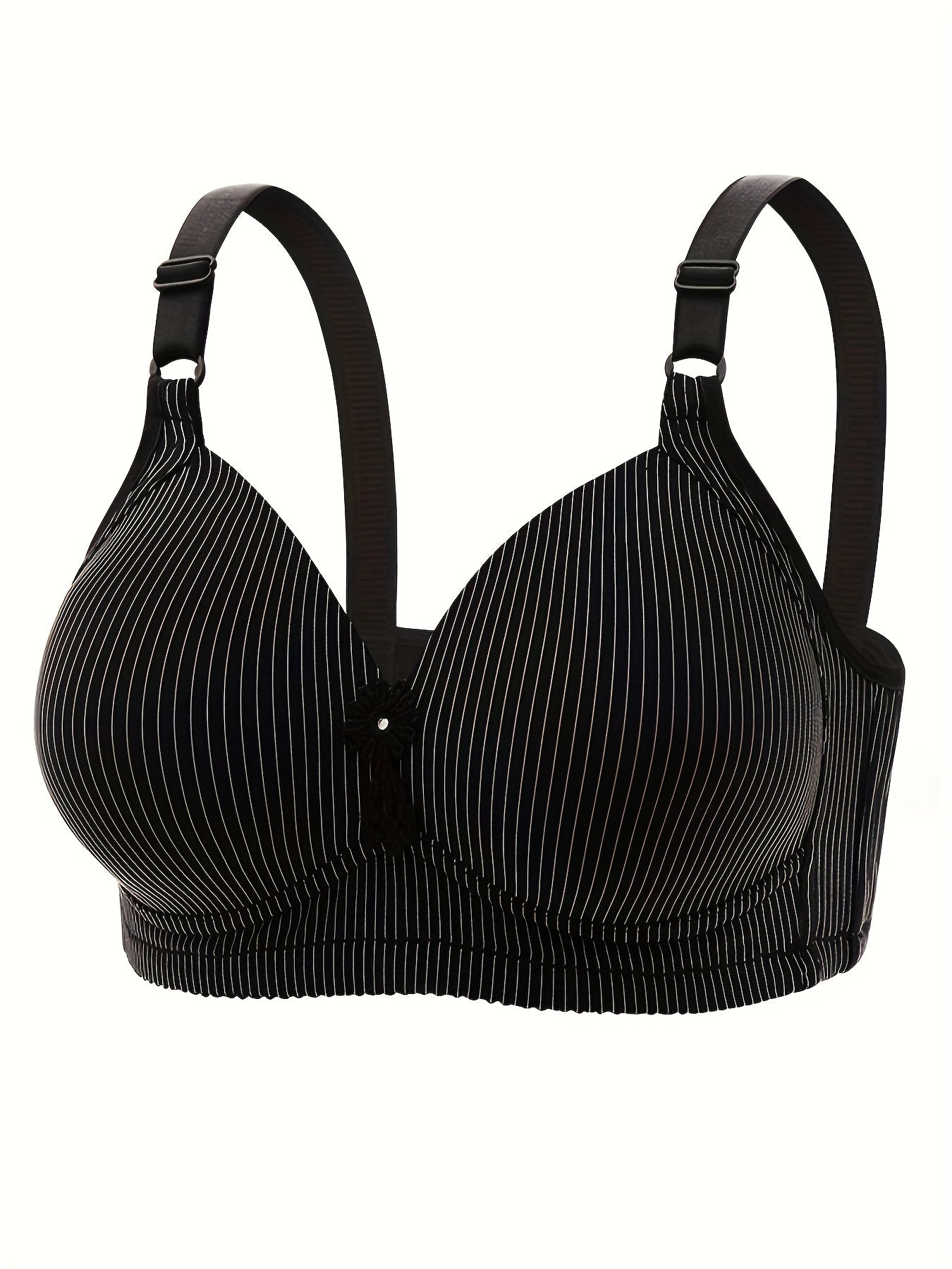 Plus Size Striped Seamless Push Up Bra for Women Medium Support All Season