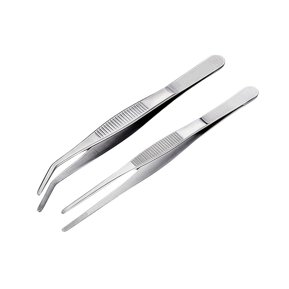 2pc Stainless Steel Tweezers Set for Cooking Grilling Bonsai Jewelry Making Long Durable Anti-Slip