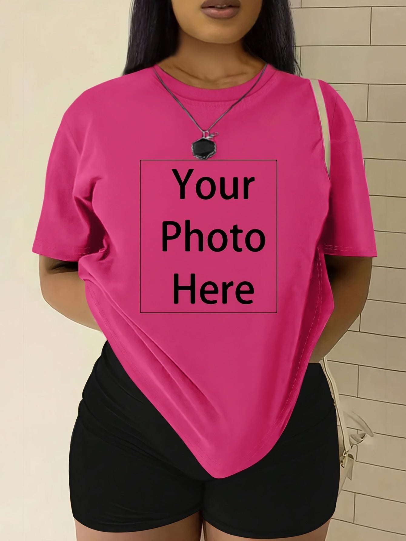 Unisex Printed Crew Neck T-Shirt Polyester Blend All-Season Plus Size