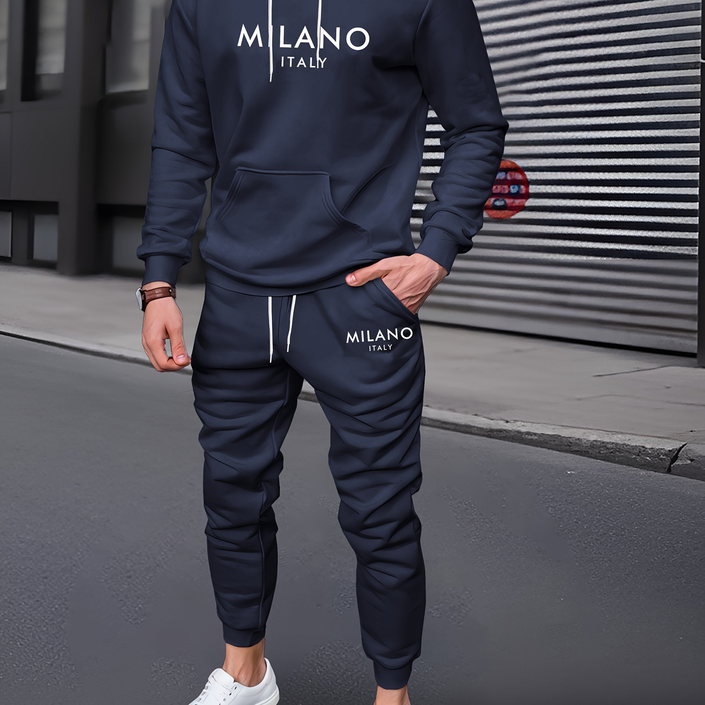 Men's Beige Hoodie and Shorts Set Casual Sportswear with 3D Letter Print