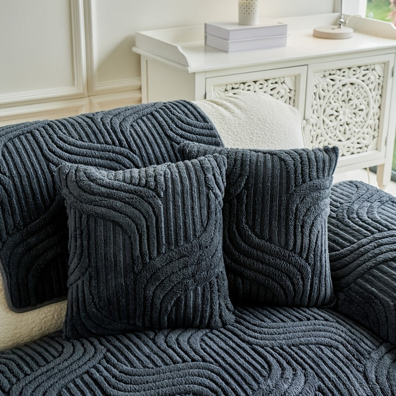 Klassik Stripe Divan qopqog'i, sirpanmaydigan, itga do'st polyester himoya, kreslo, divan, 3-4 o'rinli bo'lakli bo'lak