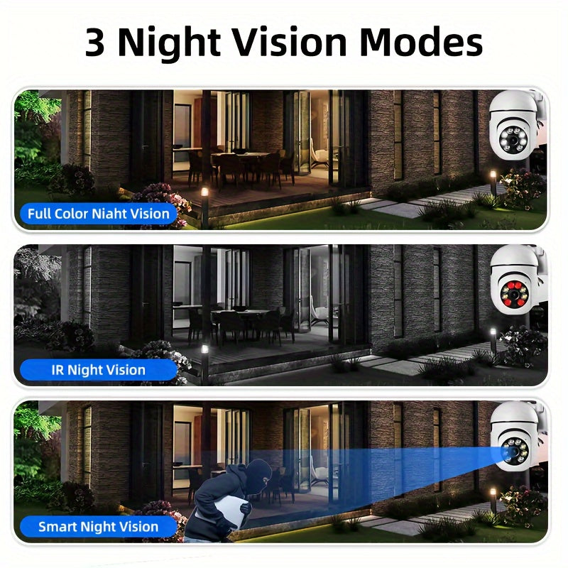 Indoor Outdoor Surveillance Camera 2MP HD Wi-Fi Night Vision Motion Detection