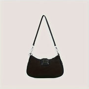 Denim Shoulder Bag with Star Pattern Moon Shape Chain Strap Zipper Closure