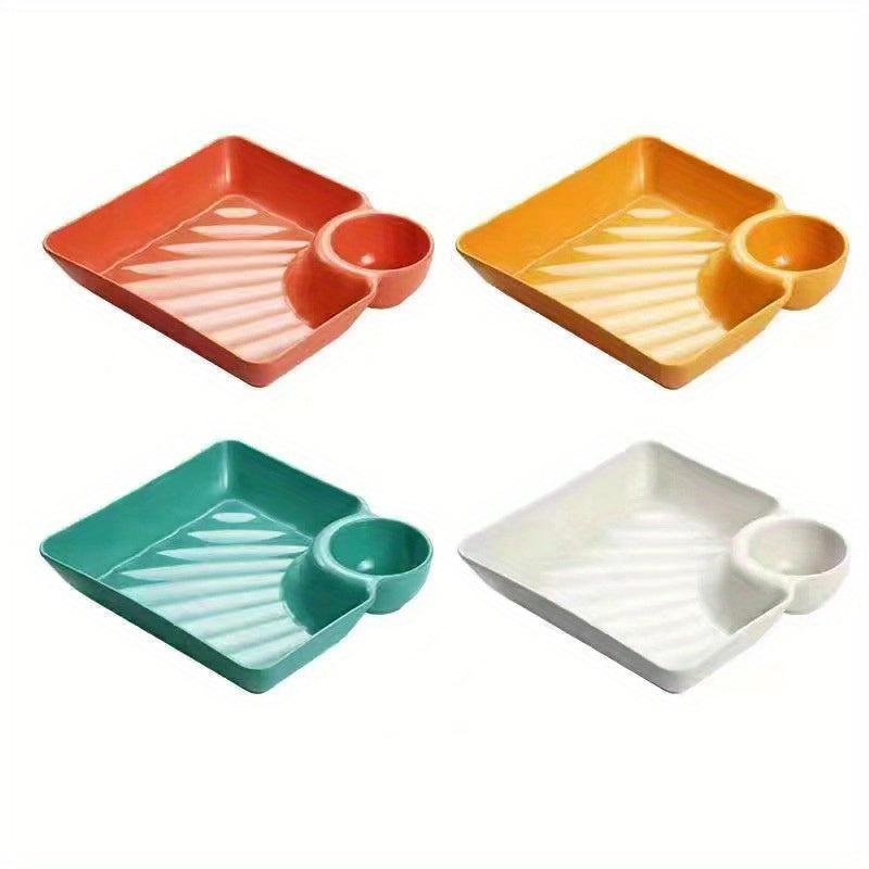 4-Piece Plastic Serving Platter Set Food-Safe Snack and Appetizer Trays