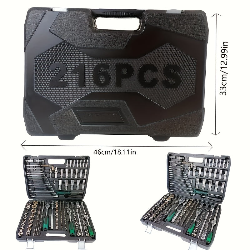 Outdoor and Household Car Repair Tool Set 46/216pcs with Sockets and Drive