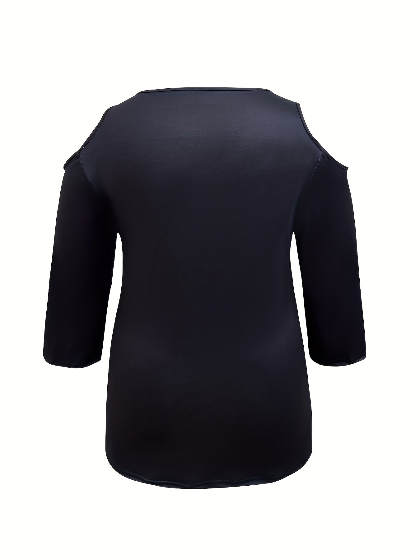 Plus Size Women's Off-Shoulder Floral Print T-Shirt Black White Summer Casual