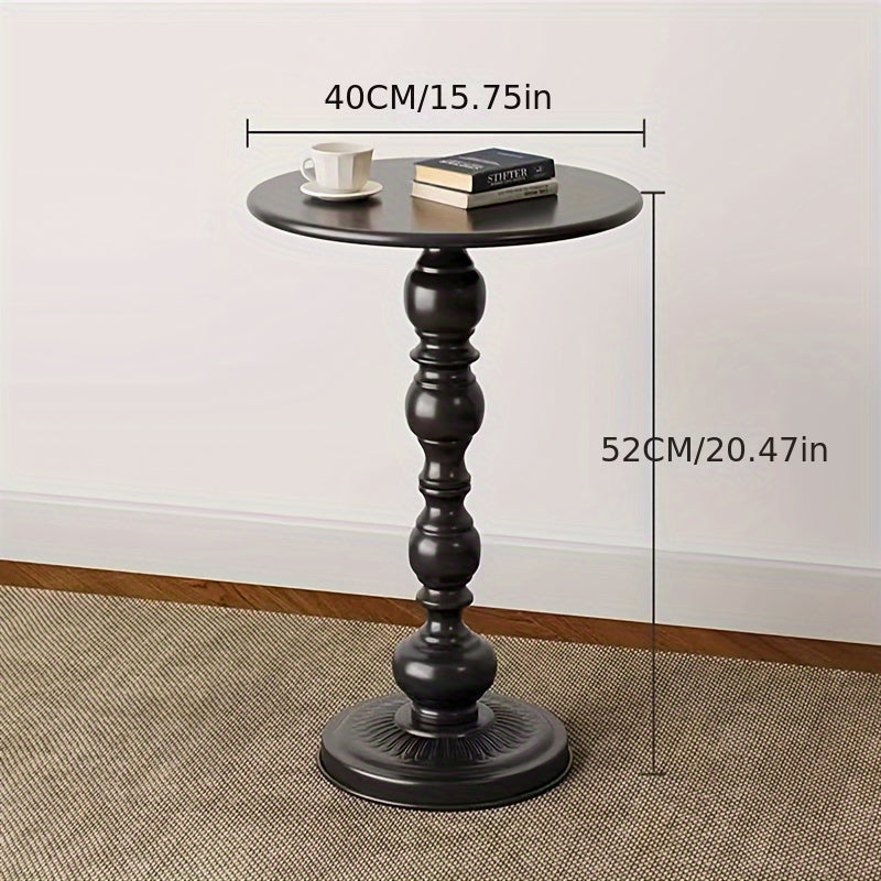 Black Metal Side Table Small Coffee Bedside Furniture for Living Room Outdoor
