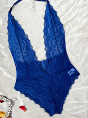 Lingerie Teddy with Plunging Neckline and Strappy Back