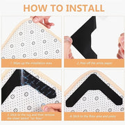 Paquete de 4 o 20 pegatinas antideslizantes lavables para alfombras para esquinas de madera dura