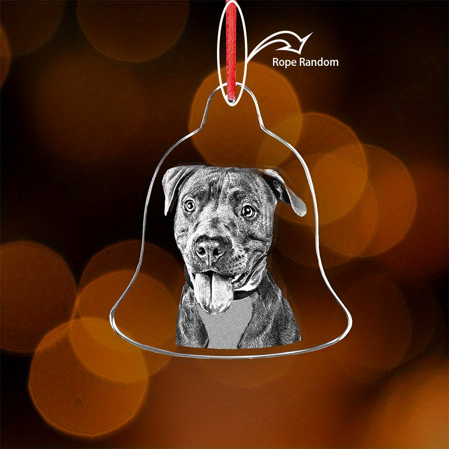 Personalized Acrylic Photo Bell Ornament for Couples and Adults, Transparent Acrylic