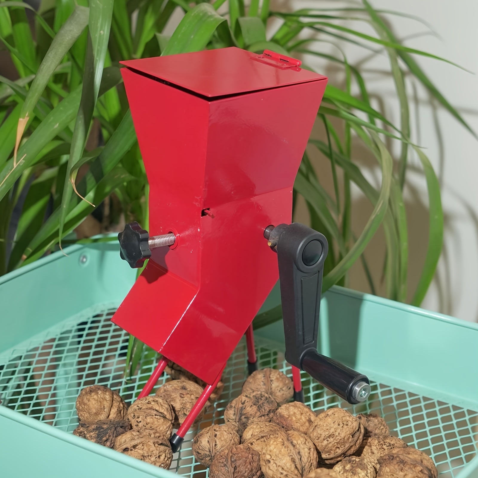 Small Hand Crank Pecan Nut Cracker All Steel Adjustable Sheller Device