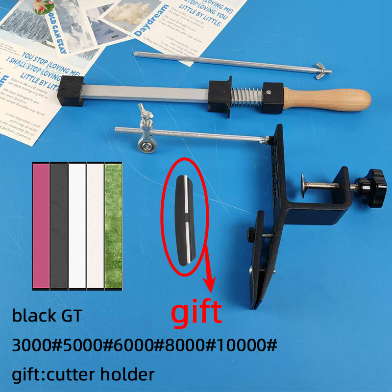 Professional Kitchen Sharpening System with Diamond Stone, Adjustable Angle Guide, Wooden Handle for Precision Sharpening. Knife Sharpener for Efficient Sharpening.