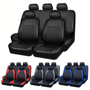 Luxury Quilted PU Leather Car Seat Covers for 5-Seater Vehicles
