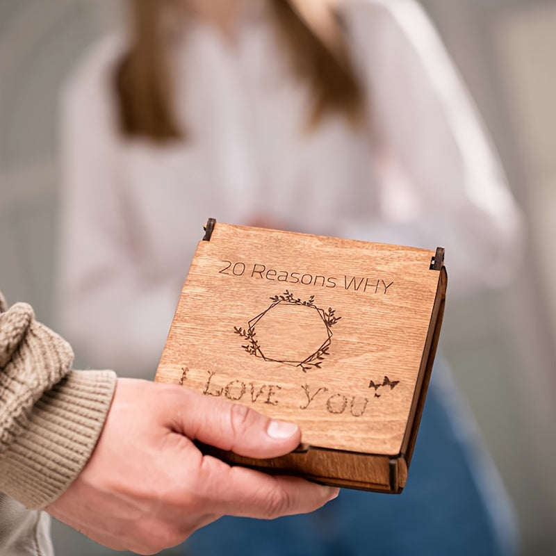 Engraved Wooden Puzzle Expressing Love for Him and Her Sentimental Gift