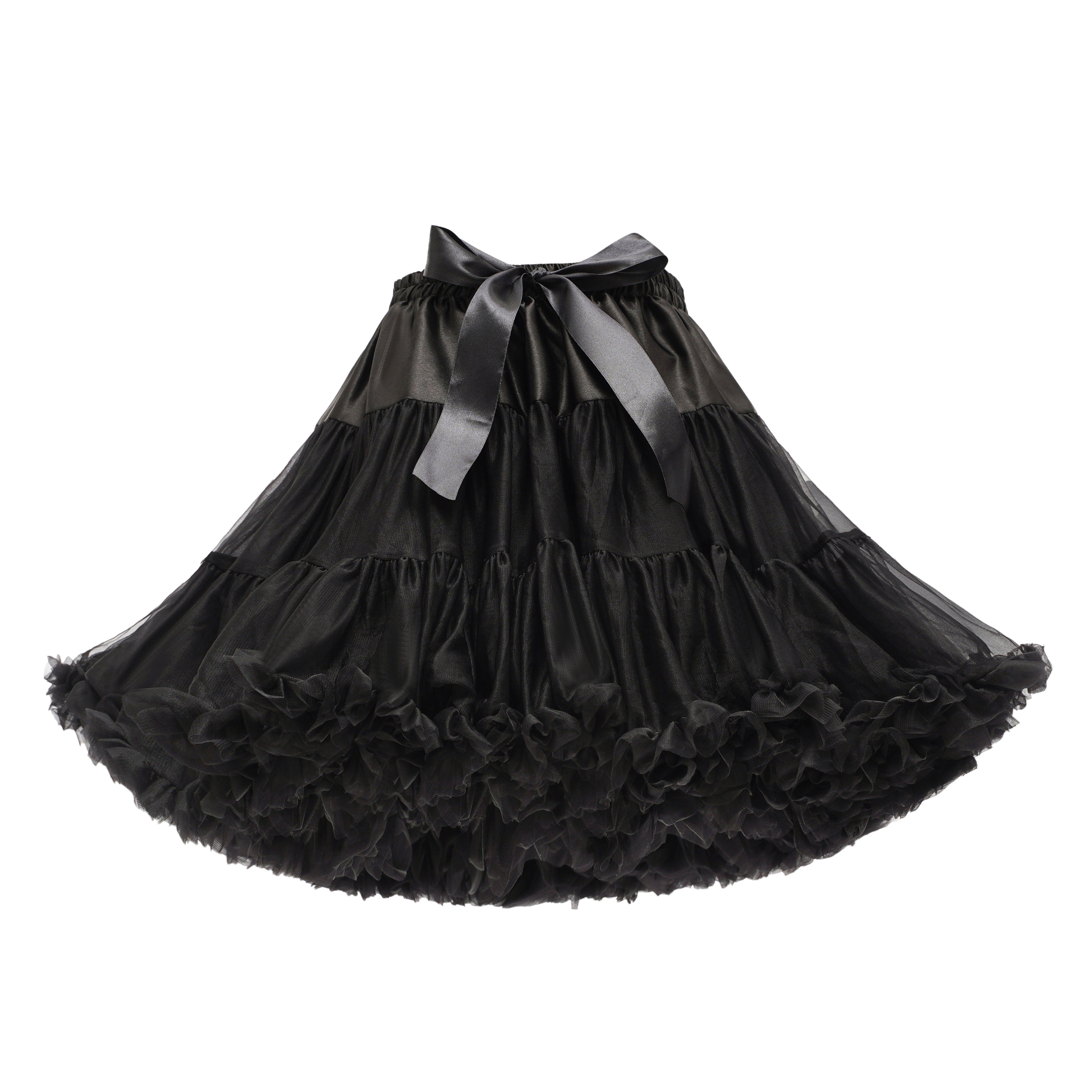 Women’s Fluffy Chiffon Ballet Skirt with Elastic Waist for Cosplay and Tutu