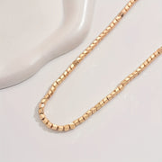 Women's Choker Necklace with Square Beads and 3D Design