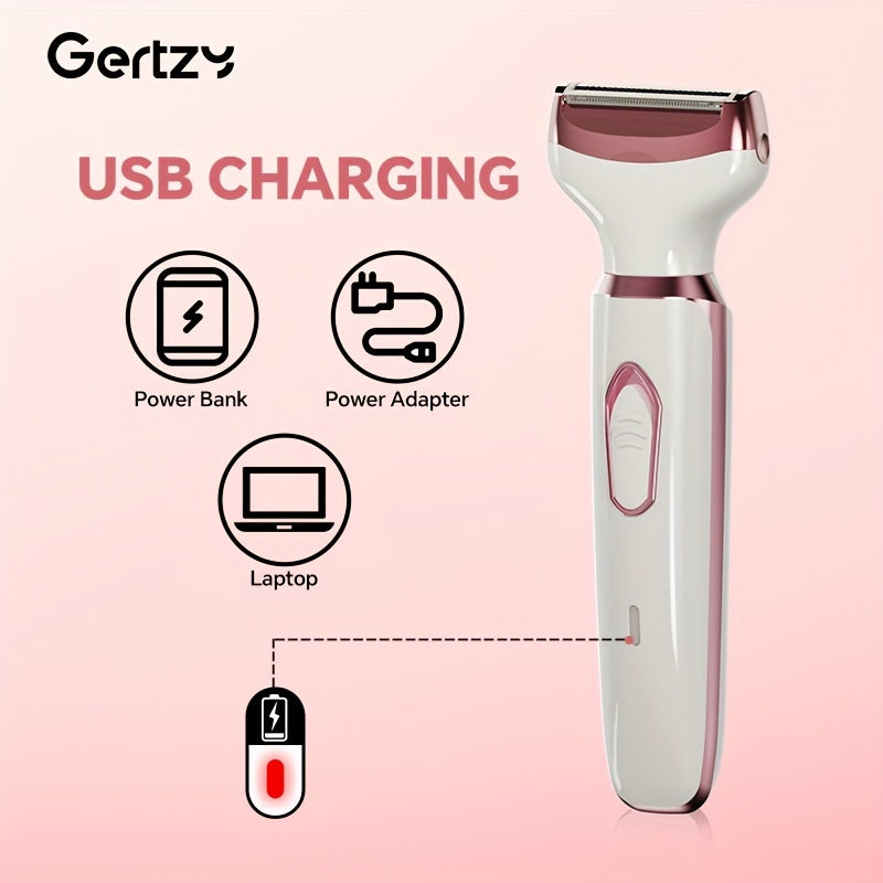 Women Electric Razor 4-in-1 Rechargeable Wet Dry Painless Grooming Face Nose Legs Underarm Bikini