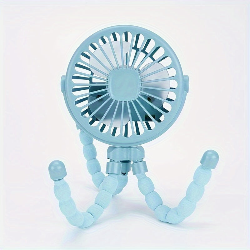 Portable Handheld Octopus Clip Fan USB Rechargeable Indoor Outdoor