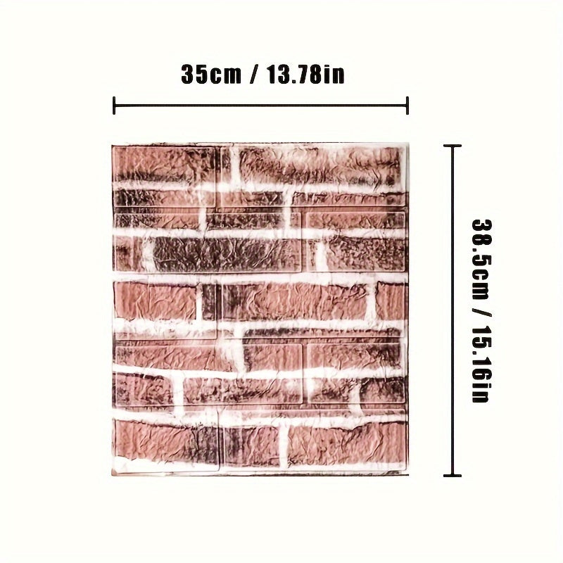 3D Wall Stickers Pack of 20-50 Self-Adhesive Brick Pattern Wall Covering Moisture-Proof Decorative