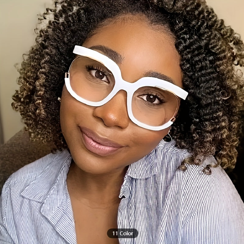 Unisex Clear Lens Glasses Large Owl Frame Leopard Print Fashion Computer Spectacles