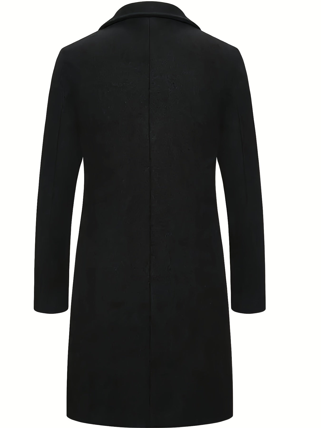 Мужское мужское пальто из плетеного полиэстера однотонное с лацканами для осени и зимы