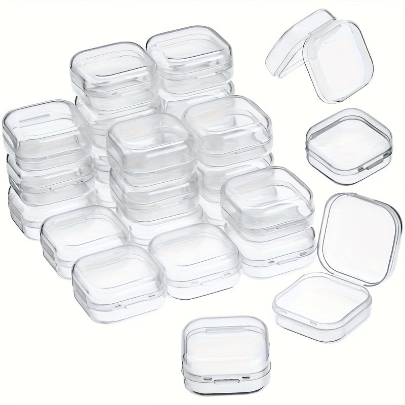 Набор из 50 прозрачных пластиковых контейнеров для хранения с крышками для украшений и бисера