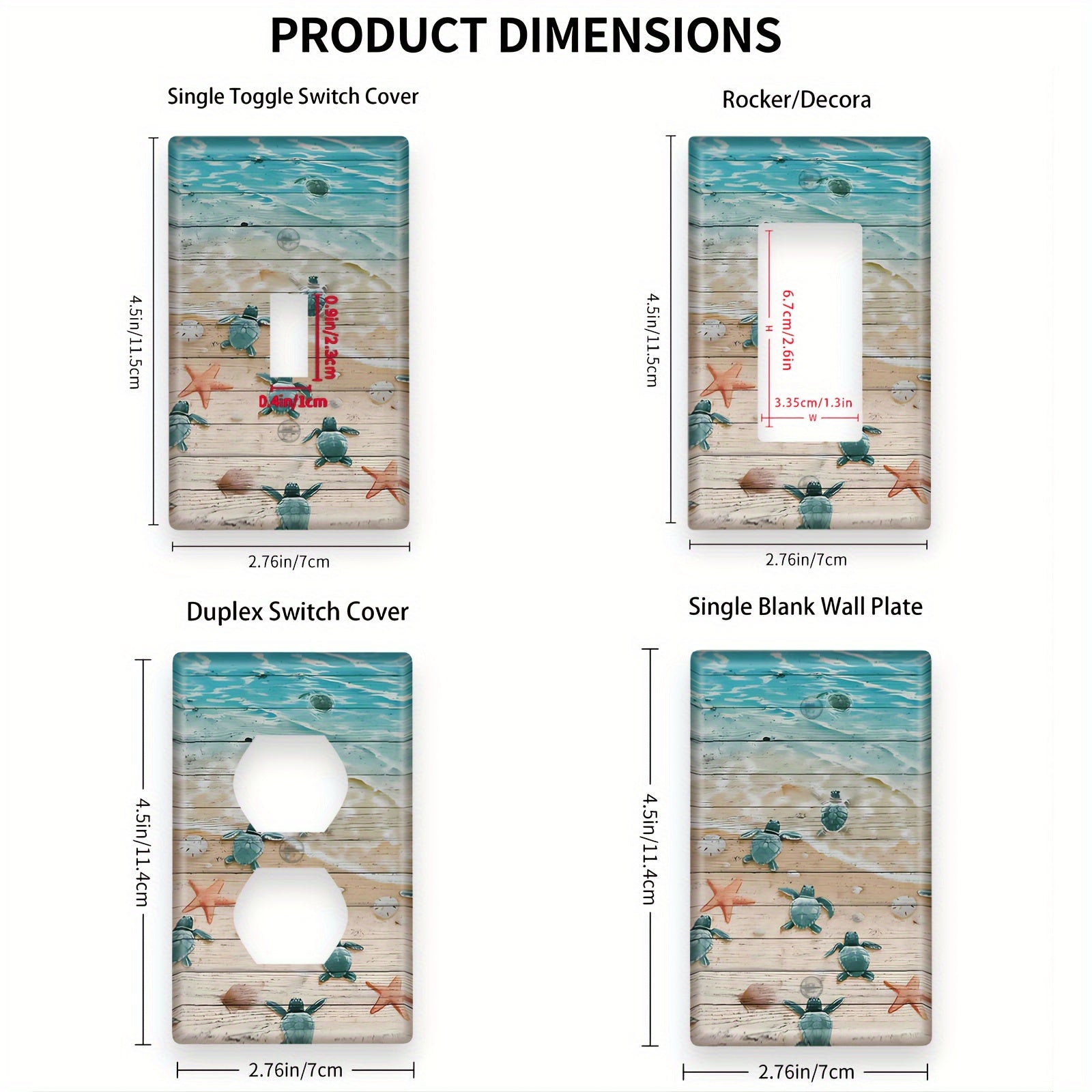 Ocean-Inspired Wooden Wall Switch Cover Decorates Walls Fits Standard Wall Boxes No Wires Needed 1 Piece