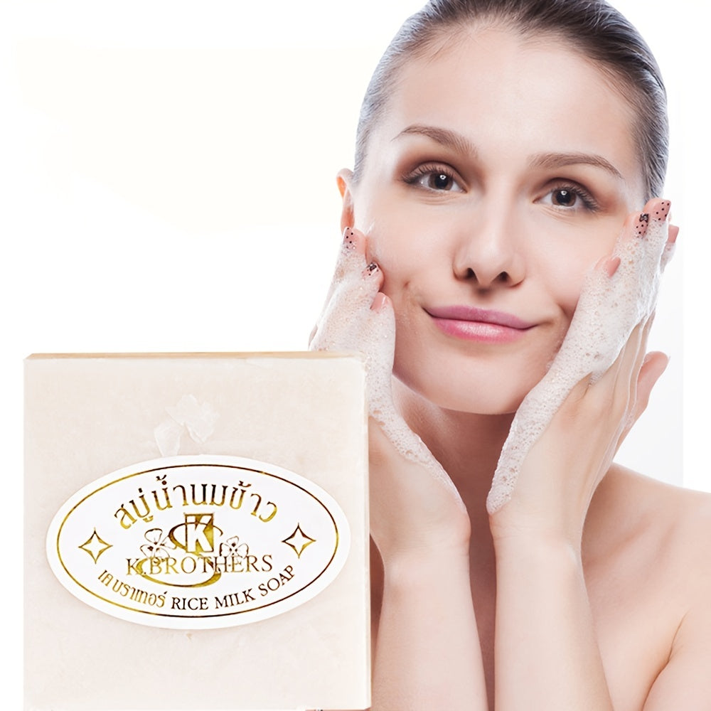 Unisex Thai Rice Milk Soap 60g Moisturizing Cleansing Facial Handmade Coconut Skin