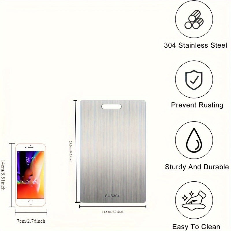 Премиум титановая стальная двусторонняя разделочная доска - 1 штука, пищевая степень, сохраняет оригинальный вкус