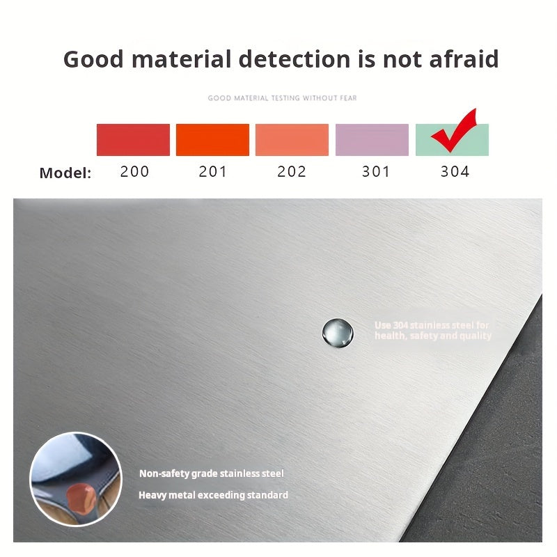 Large Stainless Steel Cutting Board with Lip Food-Safe for Meat Fruit Vegetables