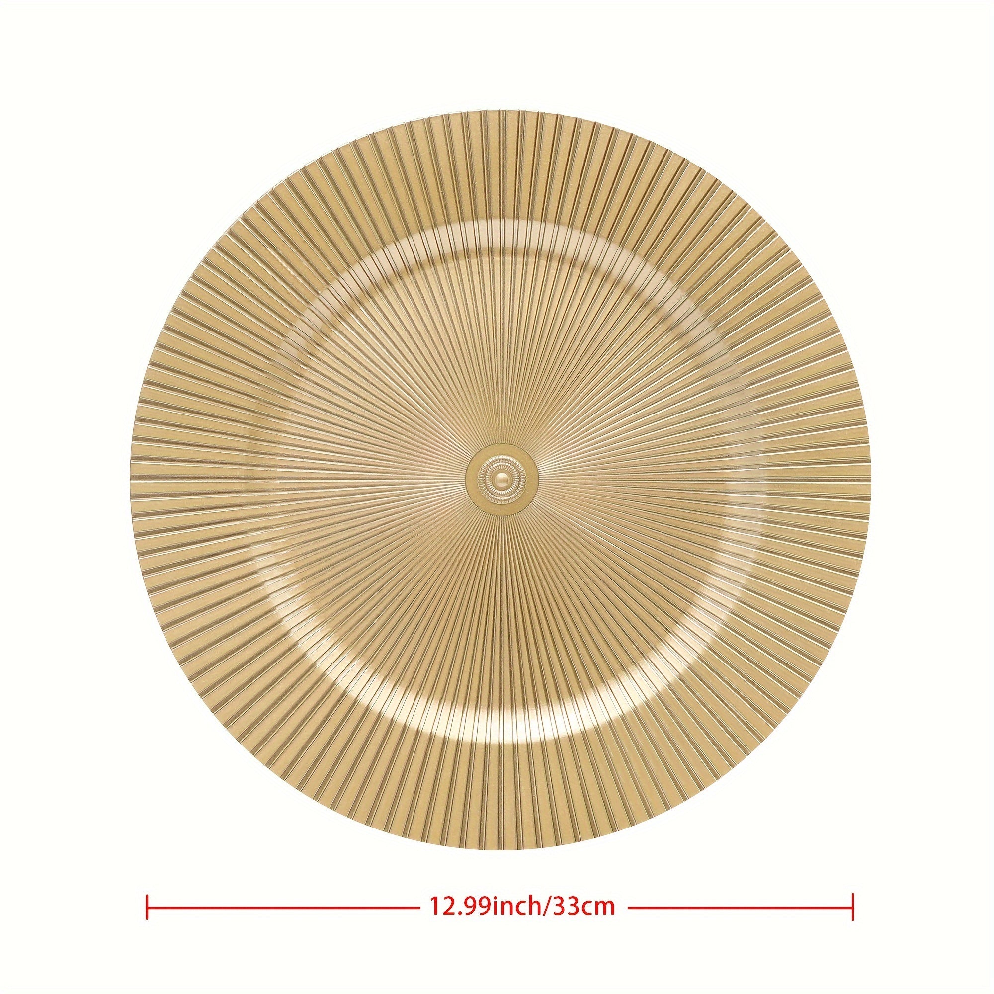 Paquete de 40 platos de plástico para cargadores de 13 pulgadas, diseño redondo decorativo en oro con motivo de arrecife, ideal para bodas y fiestas