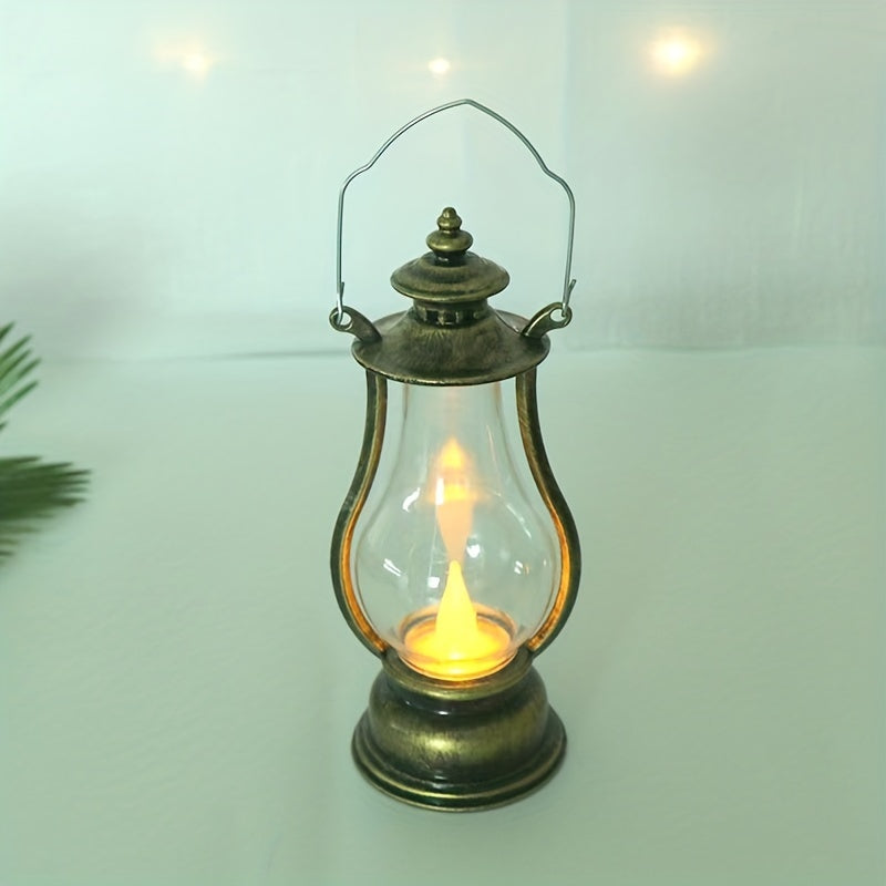 Retro Portable LED Pony Lamp Holiday Decoration Creative Design Atmosphere Lighting Copper Wire and Wine Pot Candle Light