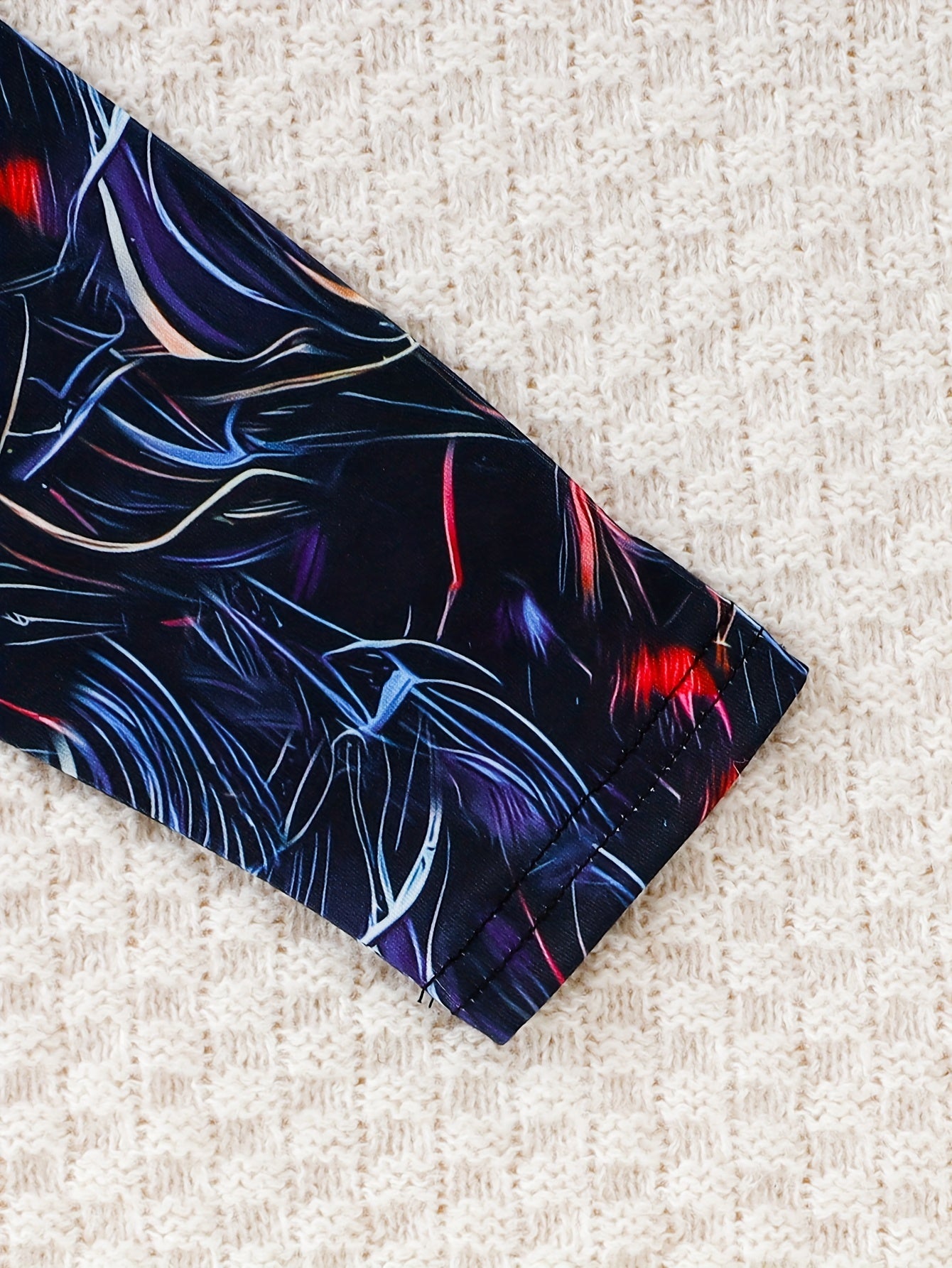 Boys' Lion Print Long Sleeve Top and Faux Denim Pants Set Fall Winter Casual Stretch Fabric