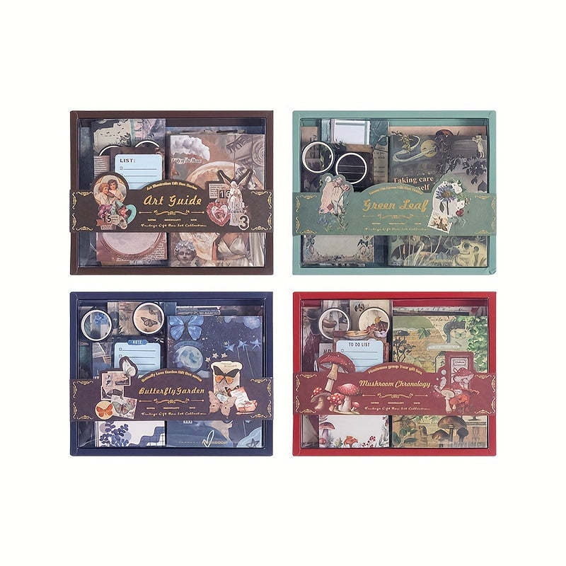 Vintage uslubidagi skrabbook stikerlari qog'oz to'plami - 125 dona