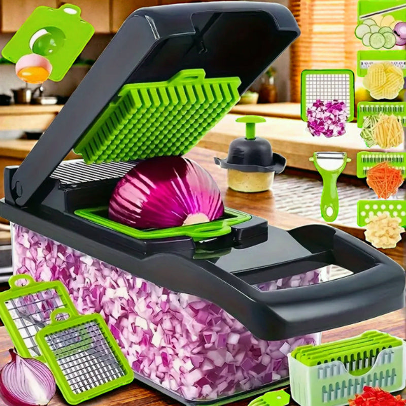 Vegetable Cutter Set Handheld Food Safe Plastic Dicing Tool for Fruits and Vegetables