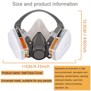 27 dona qayta ishlatiladigan yarim yuzli respirator niqobi 6200 bo'yoq, purkash va silliqlash jarayonlarida chang, tutun, asbest, kimyoviy moddalar va boshqa havodagi zarrachalarni filtrlash uchun mo'ljallangan.