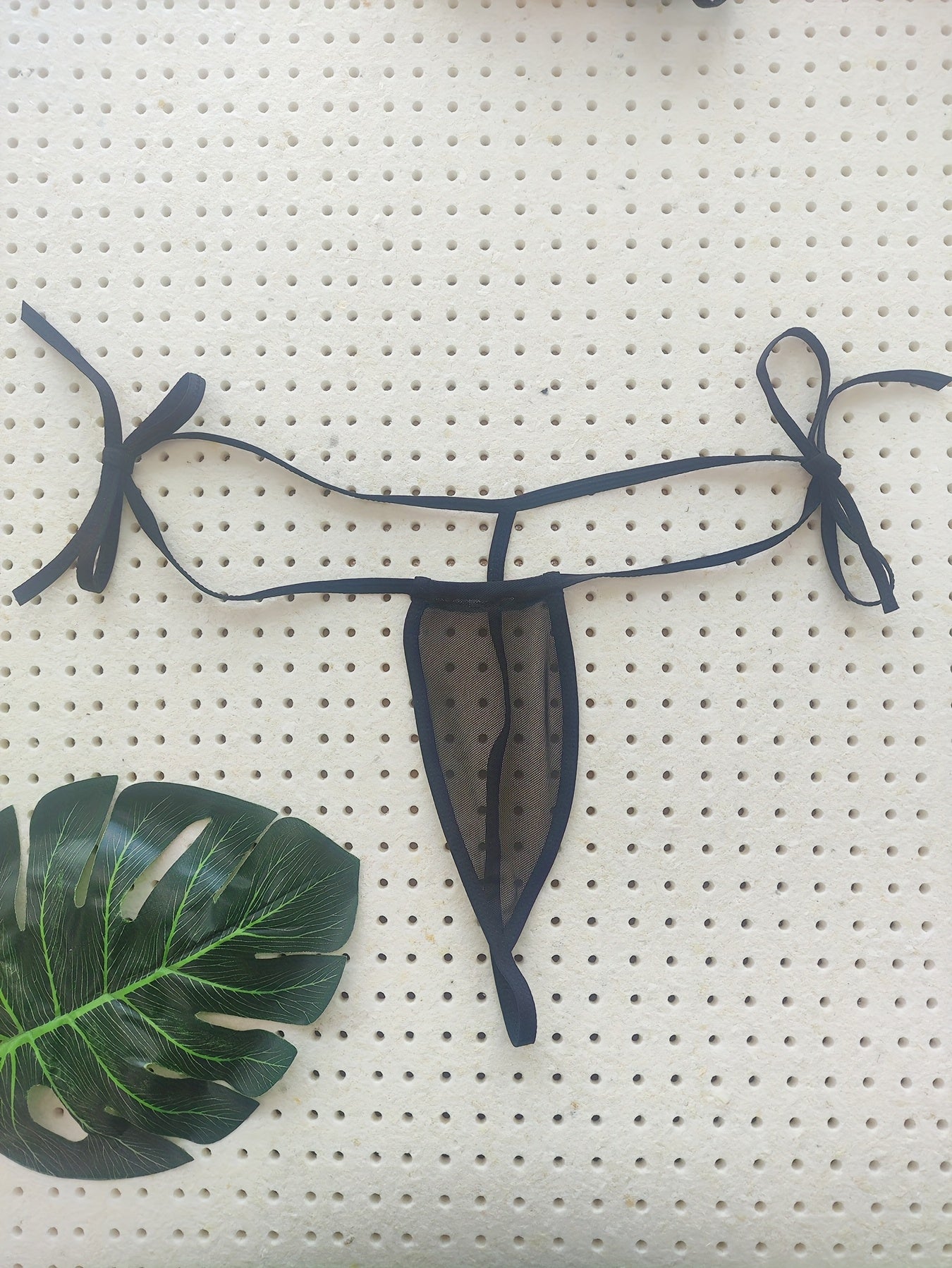 Semi-Sheer Lingerie Set with Halter Bra and Thong for Sexy Look