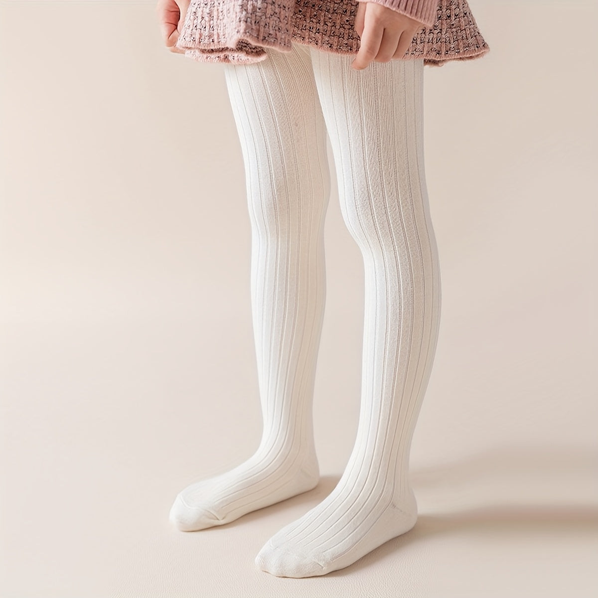 Qizlar Bahor/Kuz Gul naqshli Legginglar - Qulay, cho'ziluvchan, chiziqli dizaynga ega mustahkam rang, kichik moda ixlosmandlari uchun yumshoq to'qilgan taytlar.