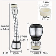 High Pressure Faucet Extender with 360-Degree Rotation and 2 Modes for Kitchen Sink