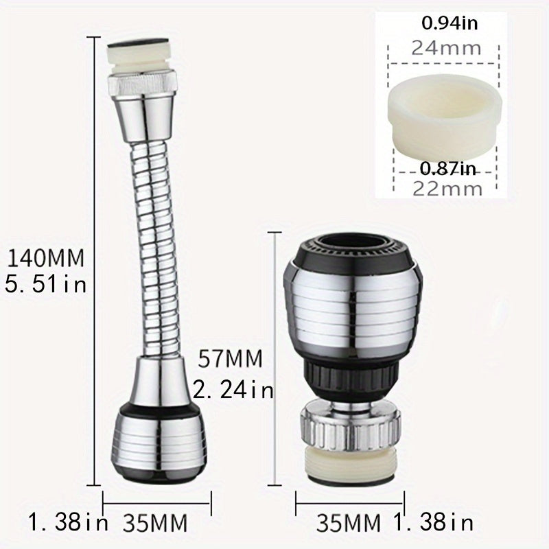 High Pressure Faucet Extender with 360-Degree Rotation and 2 Modes for Kitchen Sink