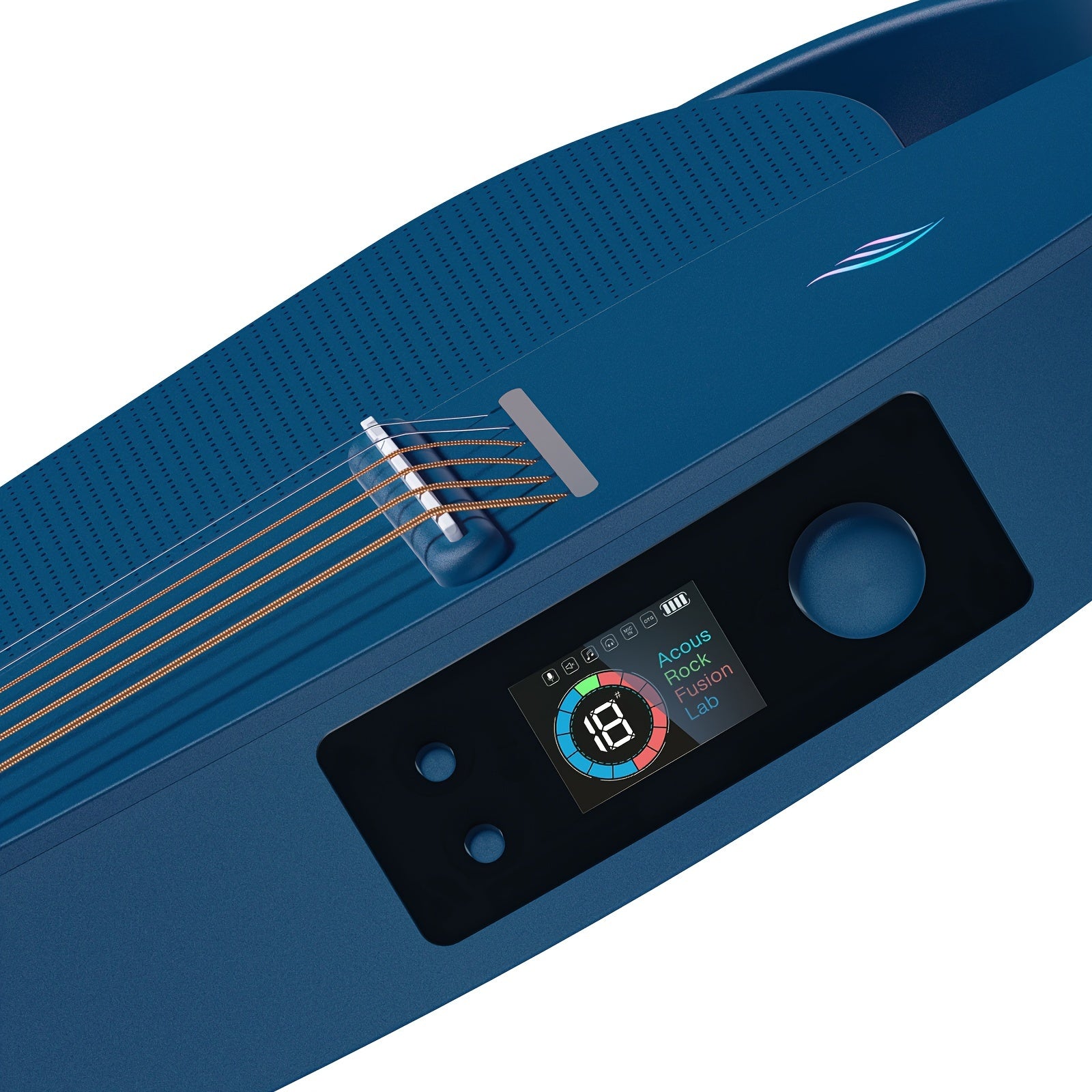 Carbon Fiber Travel Guitar 20 Frets Electric Acoustic Blue 96.52cm Wireless Speaker