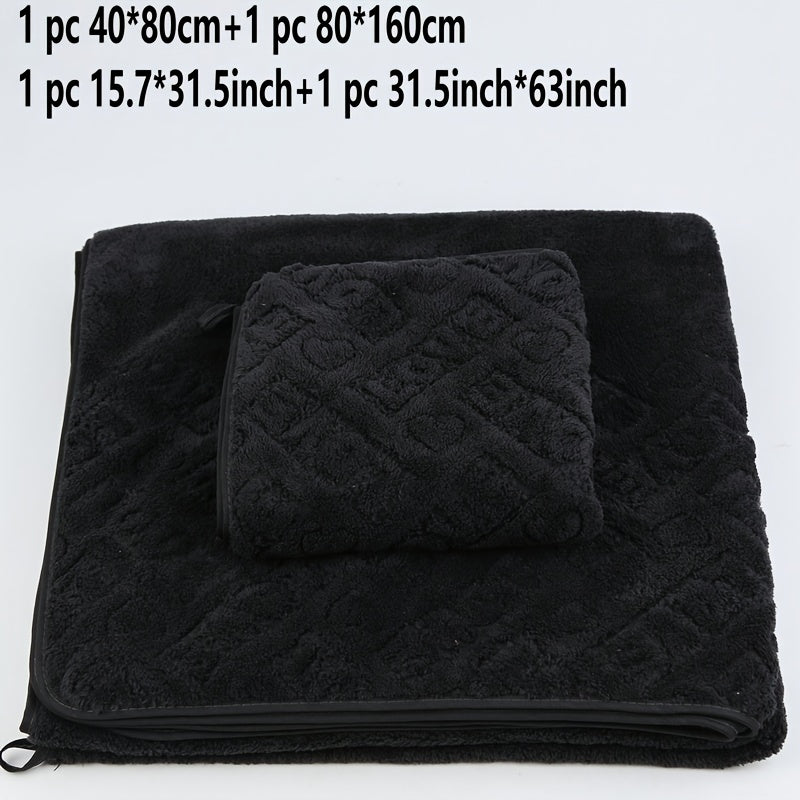 2 dona Coral Velvet yuvinish va vanna to'plami, qo'l sochiqlari va vanna o'rash bilan, 34x75cm yoki 70x140cm