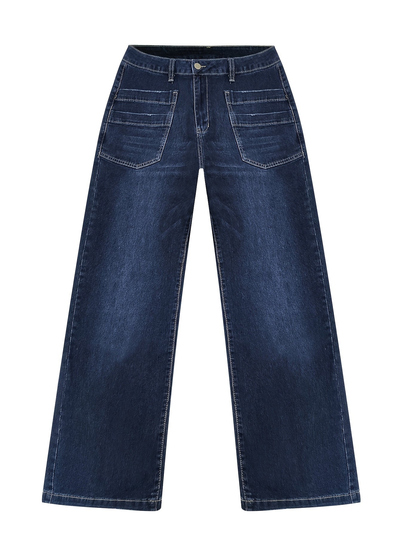 Women Wide Leg Denim Pants Casual Comfortable Blue Summer All Year