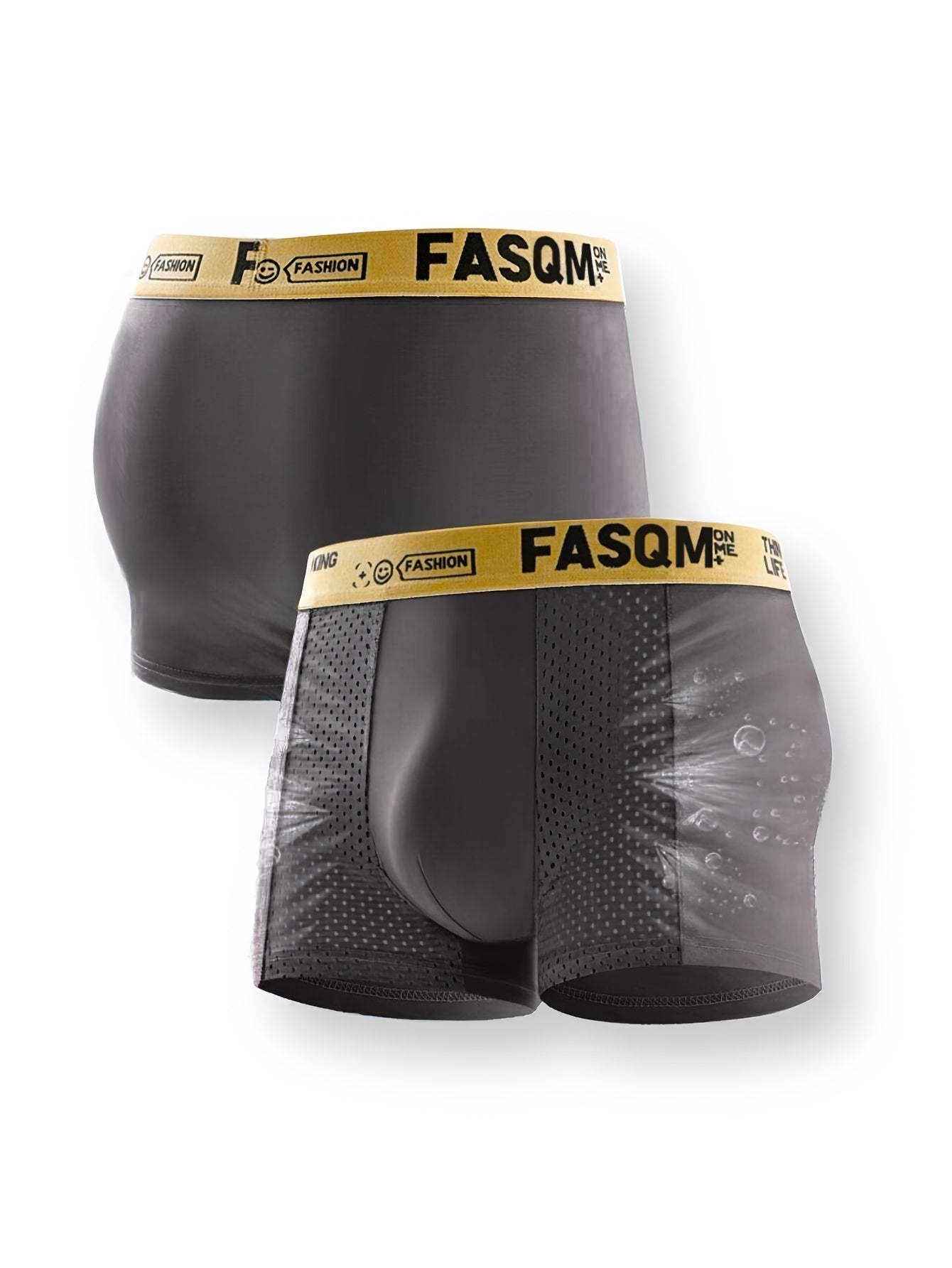 Men's Multicolor Mesh Patch Trunks Briefs Stretchy Plain Color Sky Blue Black Gray