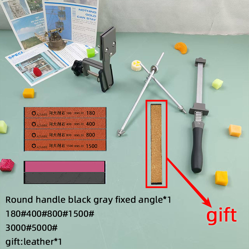 Dual Grit Angle Grinder Circular Handle Black Gray Fixed Angle Sharpener for Kitchen Outdoor Use