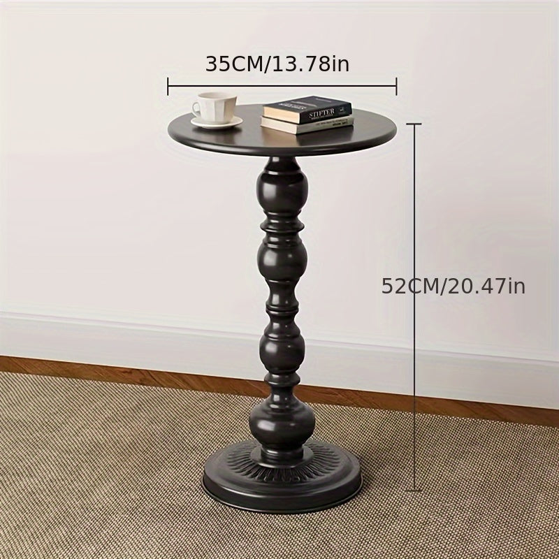 Black Metal Side Table Small Coffee Bedside Furniture for Living Room Outdoor