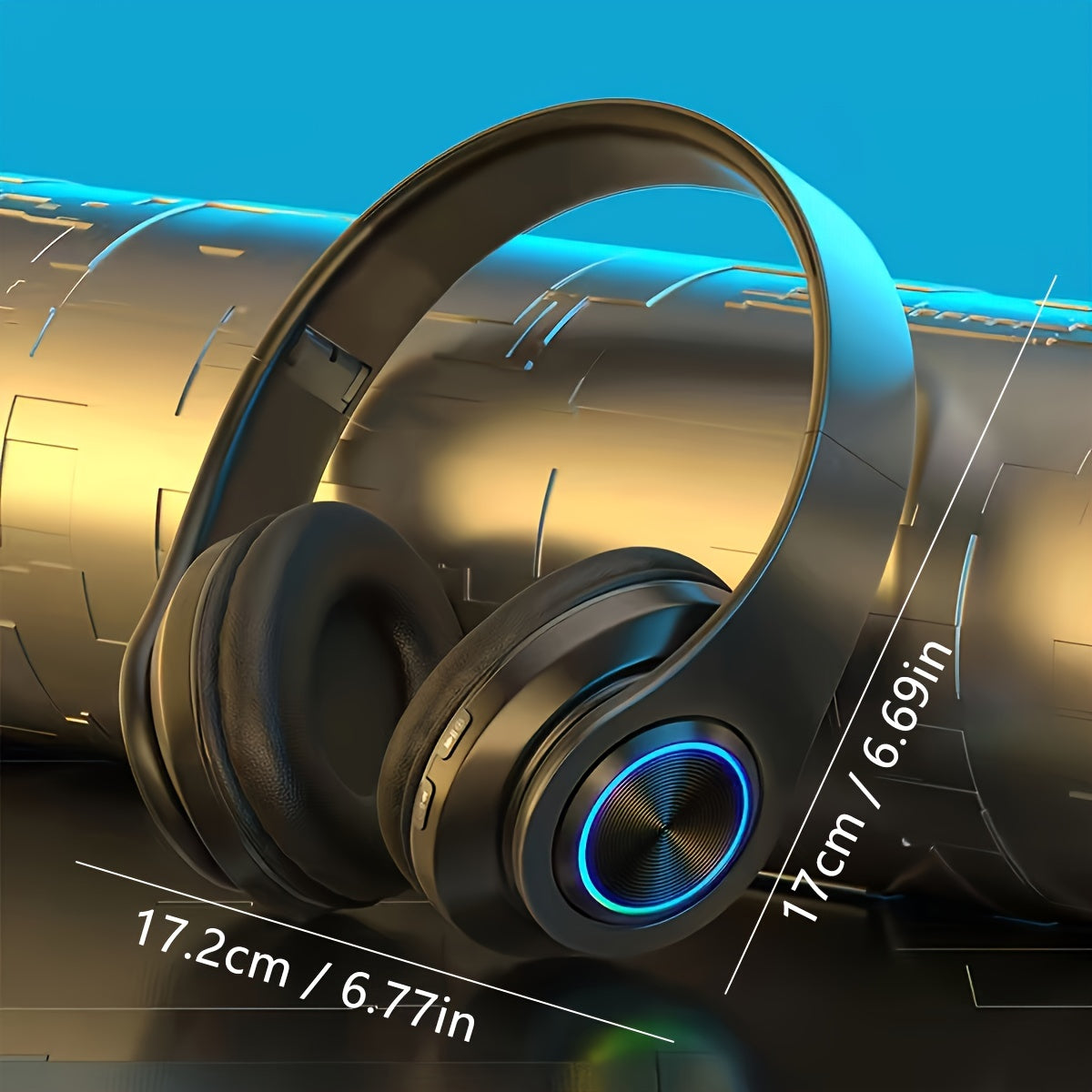 Auriculares inalámbricos para juegos con control de volumen, carga USB, diseño plegable para teléfonos móviles, anime, películas y videojuegos